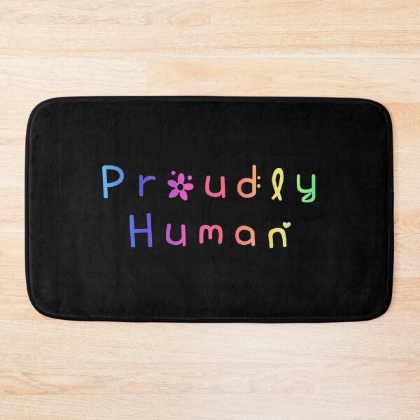 Item preview, Proudly Human Rainbow Flag Hippie Text designed and sold by everything4eva.