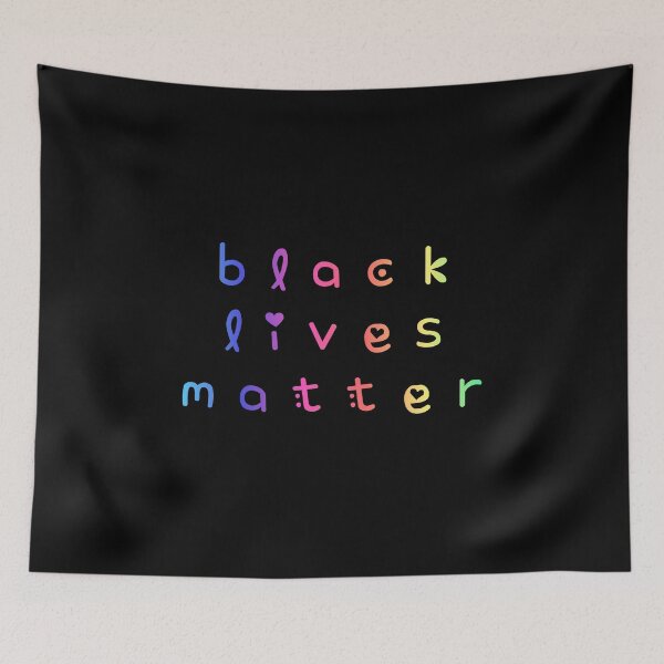 Item preview, Black Lives Matter Rainbow Flag Hippie Text designed and sold by everything4eva.