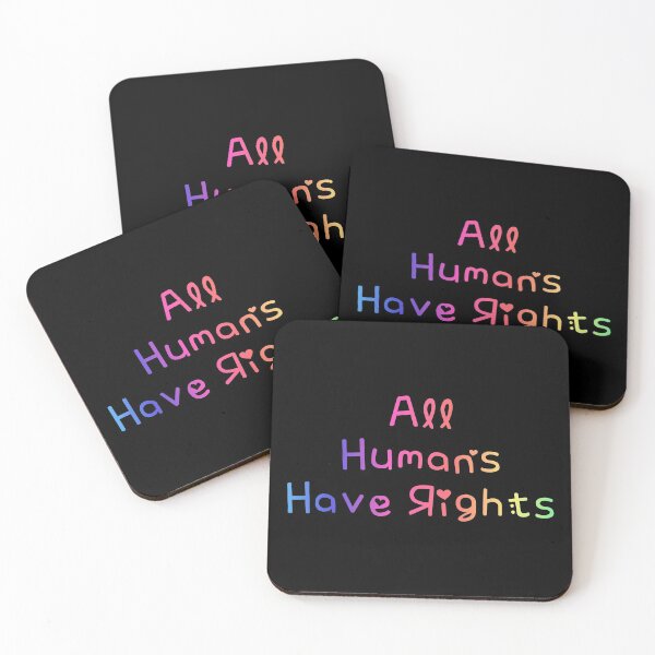 Item preview, All Humans Have Rights Rainbow Flag Hippie Text designed and sold by everything4eva.