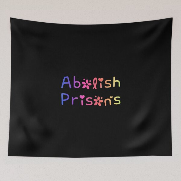 Item preview, Abolish Prisons Rainbow Flag Hippie Text designed and sold by everything4eva.