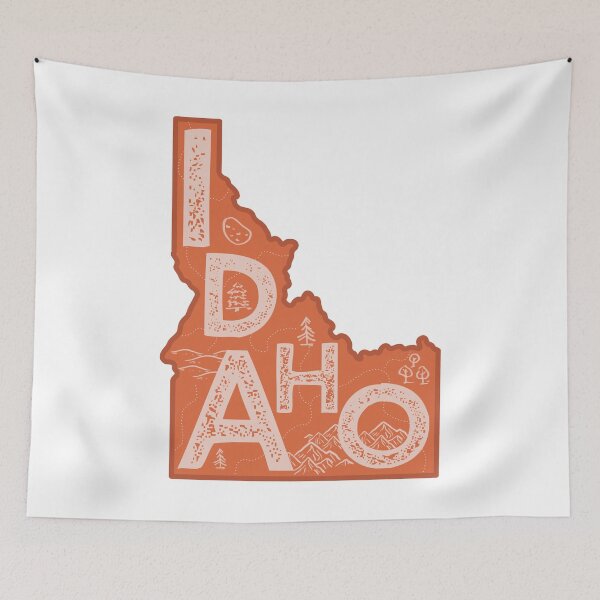 Item preview, Idaho Map Typography Red designed and sold by HelloGentry.