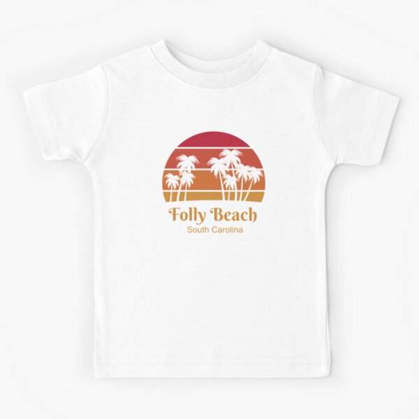 Vintage Folly Beach South Carolina Surf Retro Sunset Kids T-Shirt for Sale  by Crow Loftis