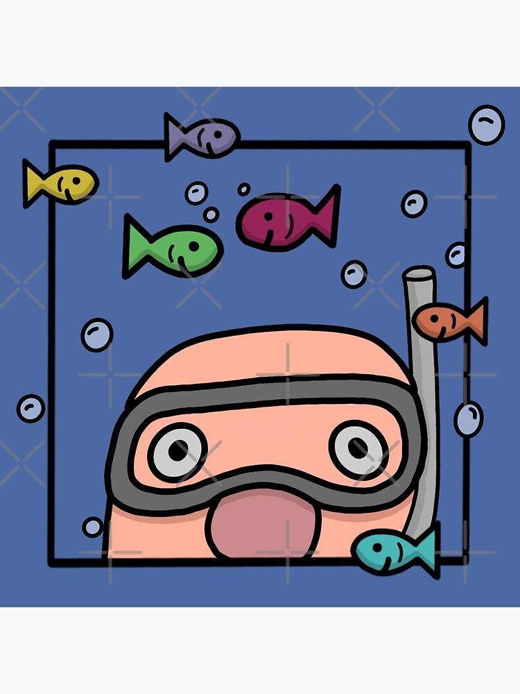 Lámina artística for Sale con la obra «Dibujos animados de buzo