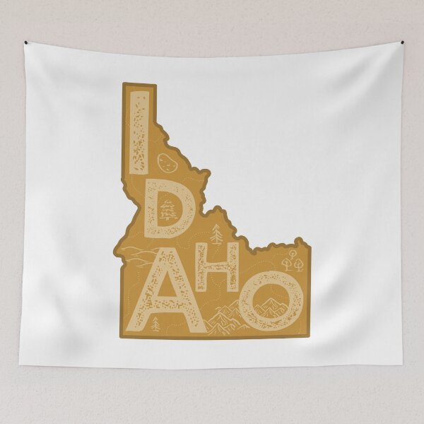 Item preview, Idaho Map Typography Brown designed and sold by HelloGentry.