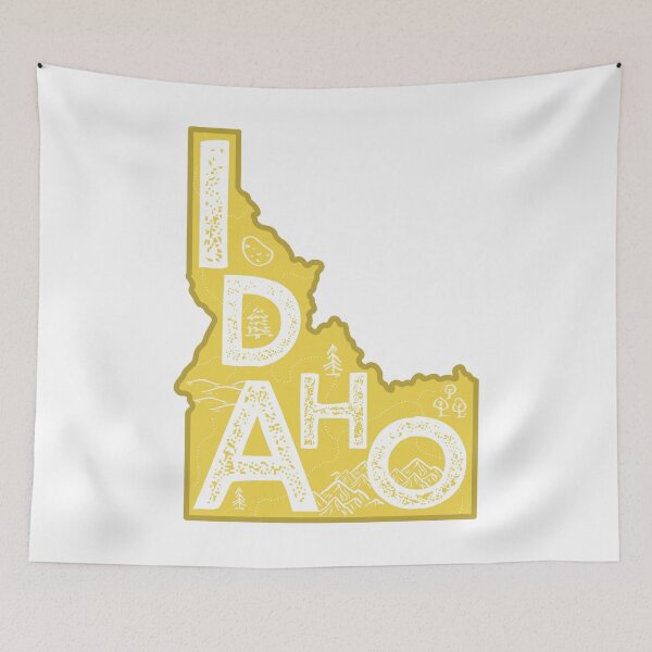 Item preview, Idaho Map Typography Gold designed and sold by HelloGentry.