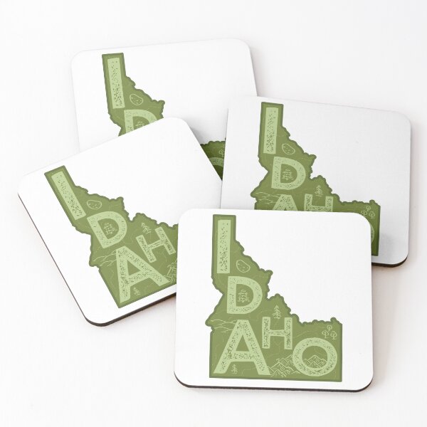 Item preview, Idaho Map Typography Green designed and sold by HelloGentry.