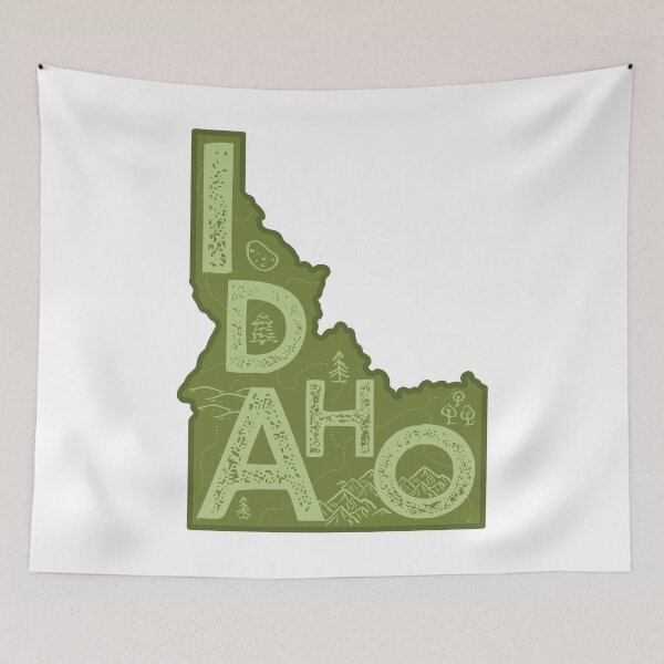Item preview, Idaho Map Typography Green designed and sold by HelloGentry.
