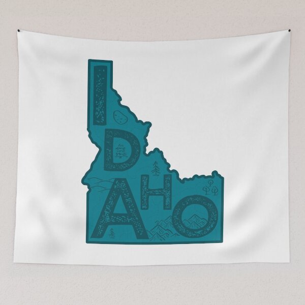 Item preview, Idaho Map Typography Navy designed and sold by HelloGentry.