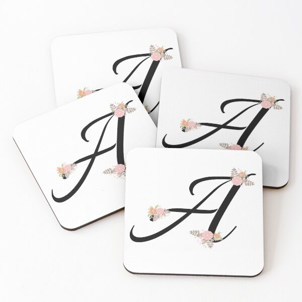 Item preview, Alphabet letter A monogram with pretty flower initial calligraphy wedding design designed and sold by patternsplus.