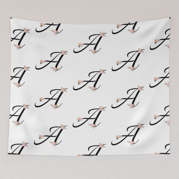 Item preview, Alphabet letter A monogram with pretty flower initial calligraphy wedding design designed and sold by patternsplus.