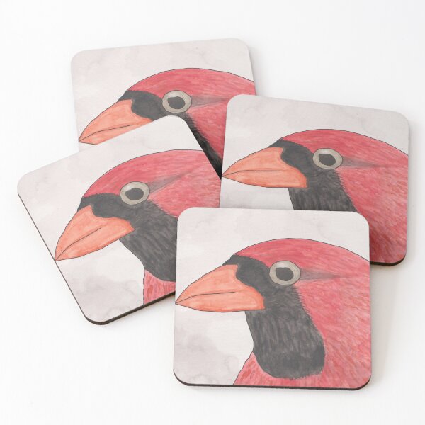 Item preview, Northern Cardinal watercolor bird portrait designed and sold by TheWaterBirds.