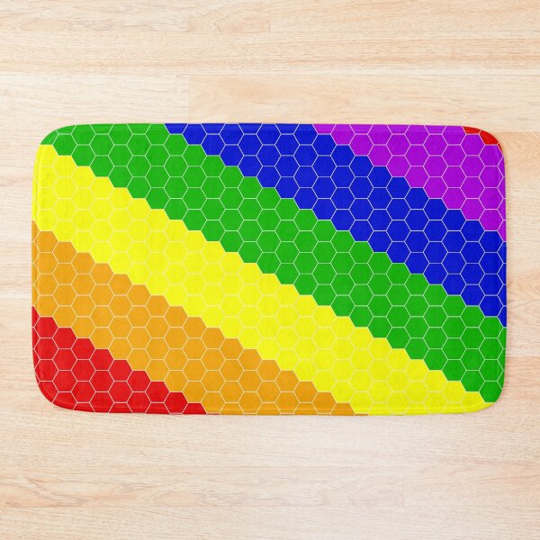 Item preview, Rainbow diagonal hexagonal honeycomb pattern designed and sold by marcabeer.