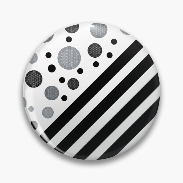 Item preview, Black and Grey Dots and Stripes with Flower of Life Mixed Pattern designed and sold by squishyrainbow.