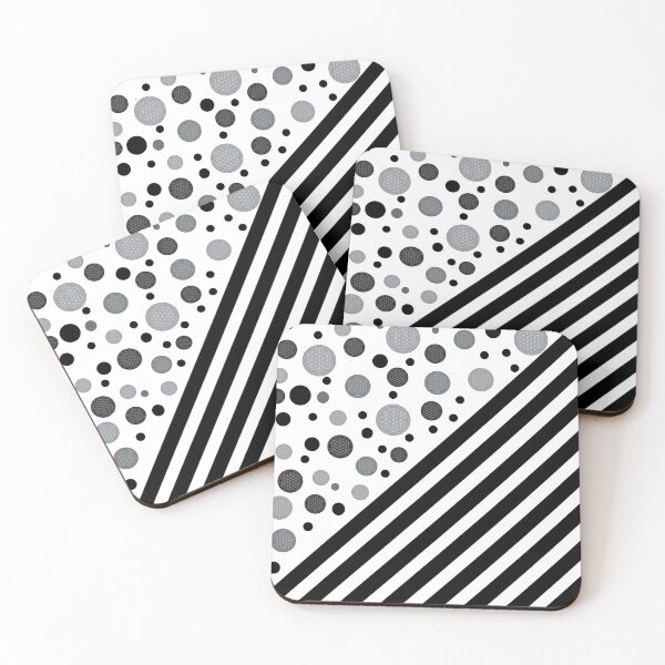 Item preview, Black and Grey Dots and Stripes with Flower of Life Mixed Pattern designed and sold by squishyrainbow.