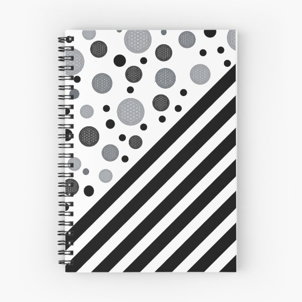 Item preview, Black and Grey Dots and Stripes with Flower of Life Mixed Pattern designed and sold by squishyrainbow.