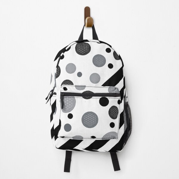 Item preview, Black and Grey Dots and Stripes with Flower of Life Mixed Pattern designed and sold by squishyrainbow.