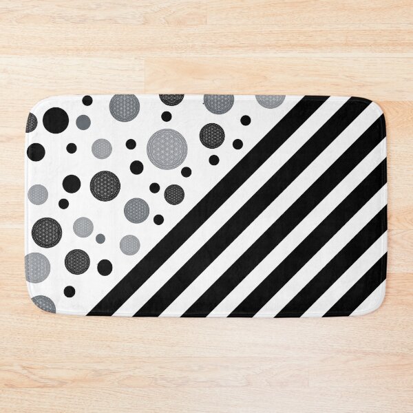 Item preview, Black and Grey Dots and Stripes with Flower of Life Mixed Pattern designed and sold by squishyrainbow.