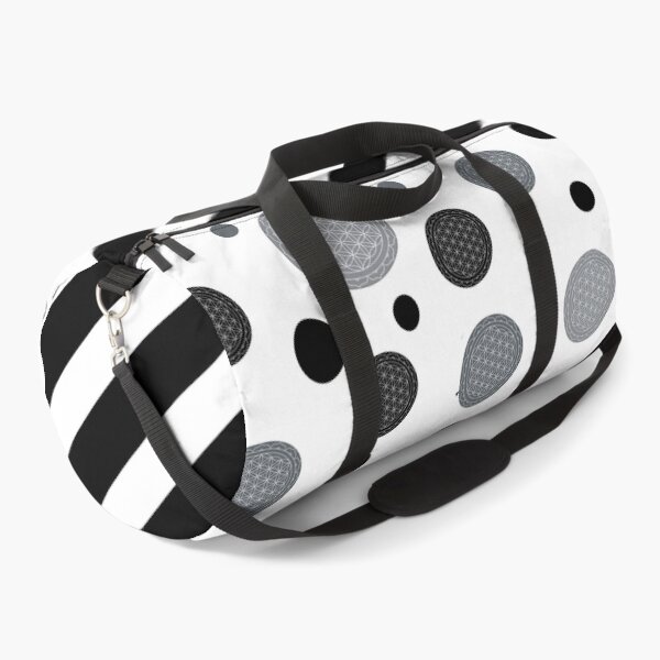 Item preview, Black and Grey Dots and Stripes with Flower of Life Mixed Pattern designed and sold by squishyrainbow.