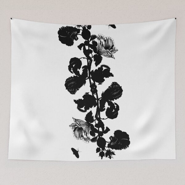 Item preview, black and white shadow flower vintage pattern designed and sold by bellatierra.