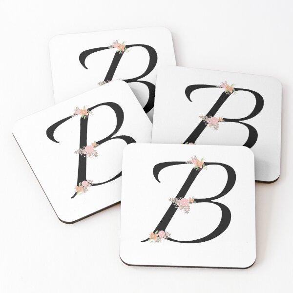 Item preview, Alphabet letter B monogram with pretty flower initial calligraphy wedding design designed and sold by patternsplus.