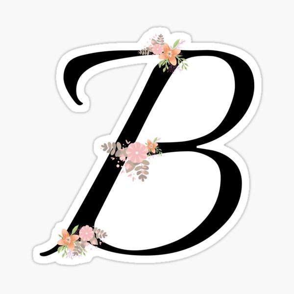 Alphabet Letter D Monogram With Pretty Flower Initial Calligraphy Wedding Design Sticker By Patternsplus Redbubble