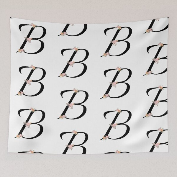 Item preview, Alphabet letter B monogram with pretty flower initial calligraphy wedding design designed and sold by patternsplus.