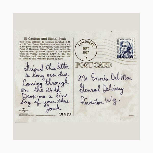 brokeback mountain postcard Photographic Print