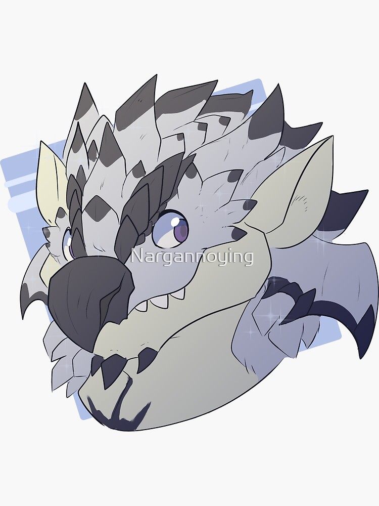 Silver Rathalos Icon Sticker For Sale By Nargannoying Redbubble   Bg,f8f8f8 Flat,750x,075,f Pad,750x1000,f8f8f8 