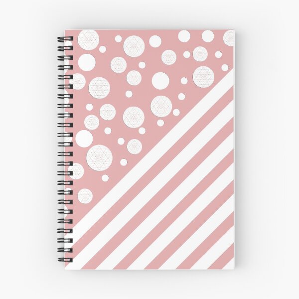 Item preview, White Dots and Stripes with Sri Yantra on a Peachy Pink Background designed and sold by squishyrainbow.