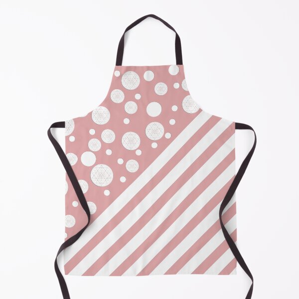 Item preview, White Dots and Stripes with Sri Yantra on a Peachy Pink Background designed and sold by squishyrainbow.