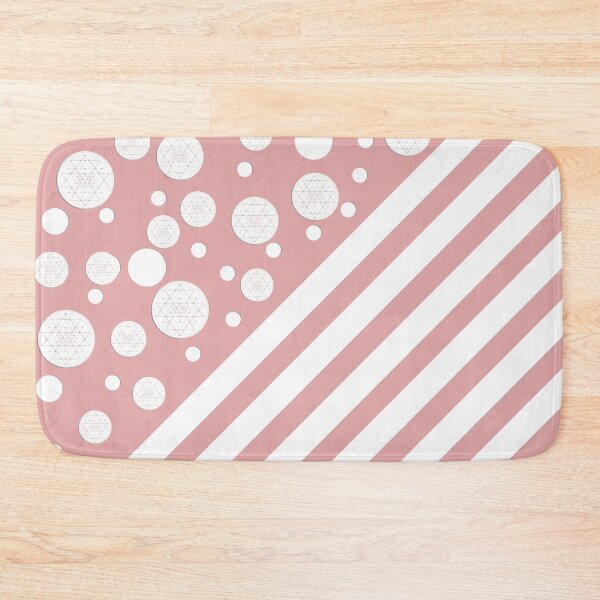 Item preview, White Dots and Stripes with Sri Yantra on a Peachy Pink Background designed and sold by squishyrainbow.