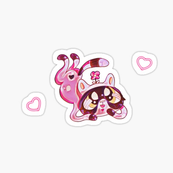 Kawaii Raccoon Cartoon Stickers for Sale