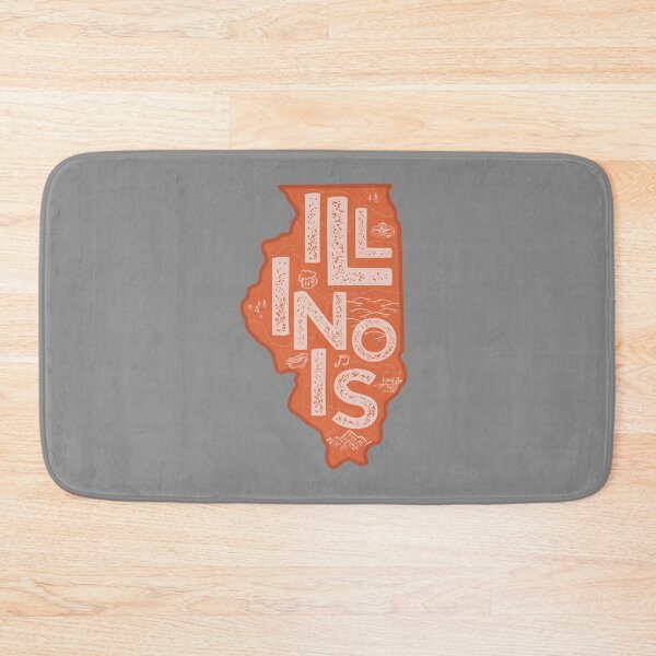 Item preview, Illinois Map Typography Red designed and sold by HelloGentry.