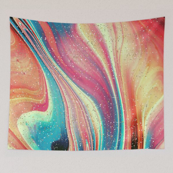 Item preview, Vibrant Motion Contrast Teal Marbling with Sparkles designed and sold by DaughterofYah.