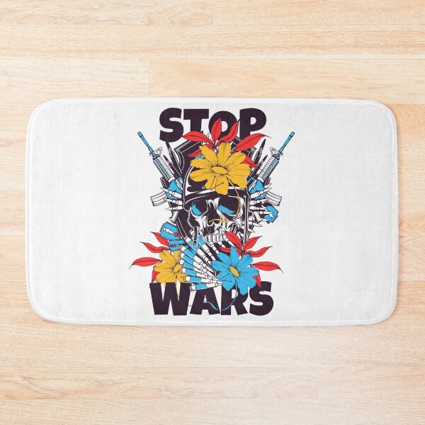 Item preview, Stop Wars - Skull With Flowers, Bullets & Rifles designed and sold by MyDesignCrate.
