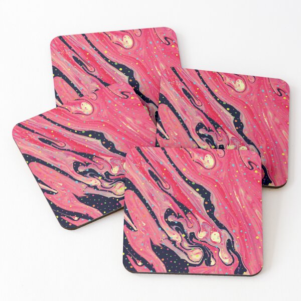 Item preview, Artsy Pink Vivid Retro Marbling with Sparkles designed and sold by DaughterofYah.
