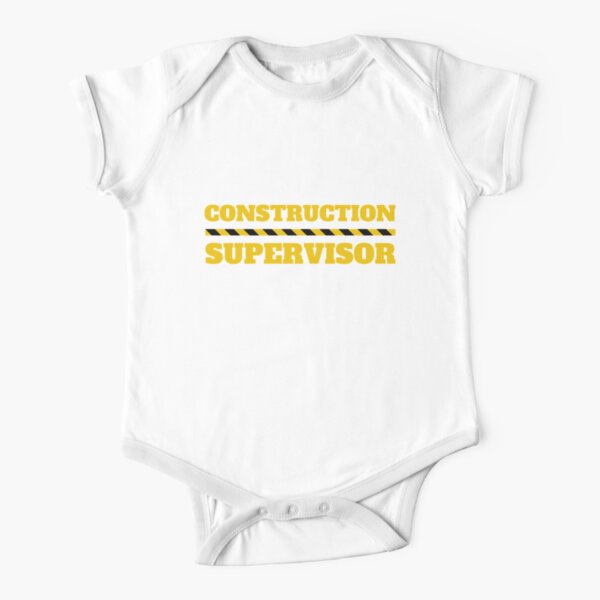 Construction Supervisor Funny Kids Toddler Baby DIY Shirt Short Sleeve Baby One-Piece