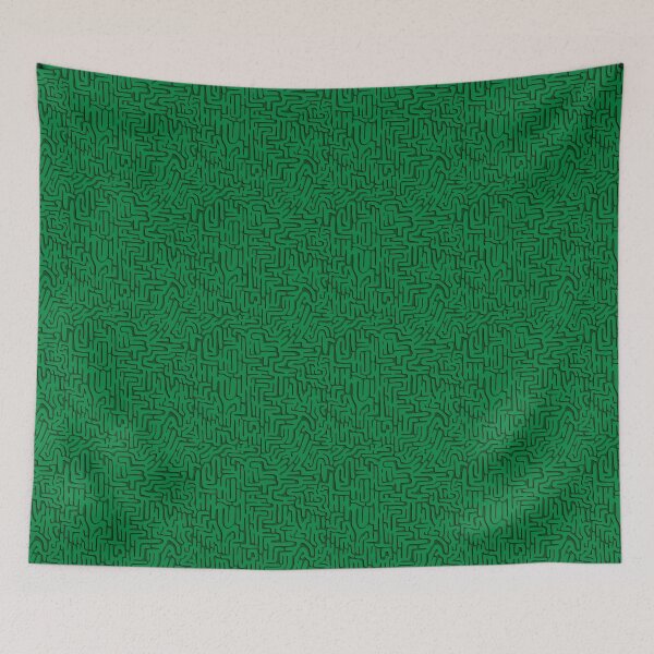 Item preview, Forest Green Doodle Squiggle, with Shadow designed and sold by Miranda Benson.
