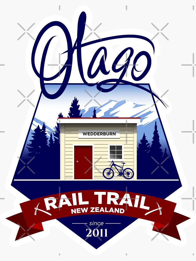 Thumbnail 3 of 3, Sticker, The Otago Central Rail Trail of New Zealand designed and sold by Kiwidom.