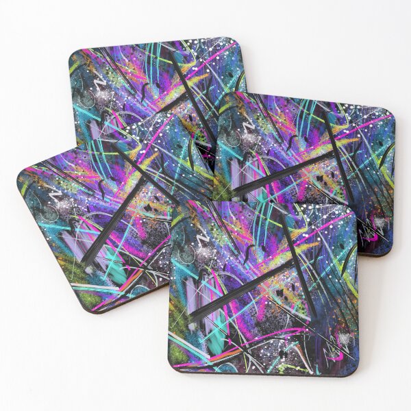 Item preview, Modern Abstract Art. Seamless design for textiles bright funky purple/teal designed and sold by Dance Vibes: Blingit Studios.