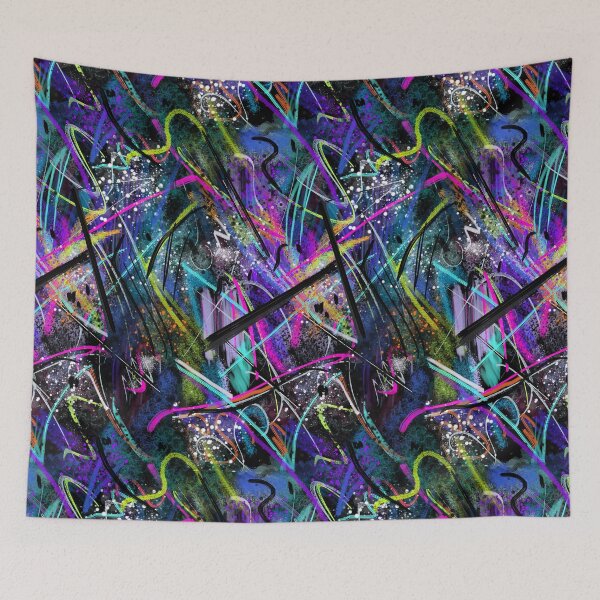 Item preview, Modern Abstract Art. Seamless design for textiles bright funky purple/teal designed and sold by Dance Vibes: Blingit Studios.