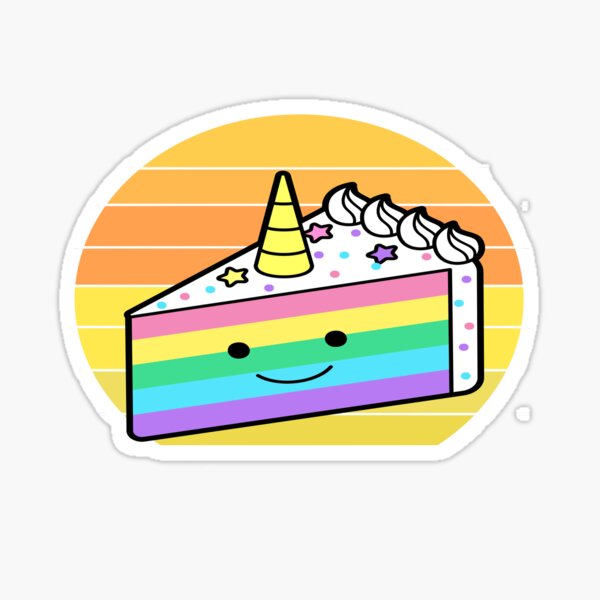 Unicorn Cake Unicorn Cake Rainbow Sunset Sticker By Phys Redbubble