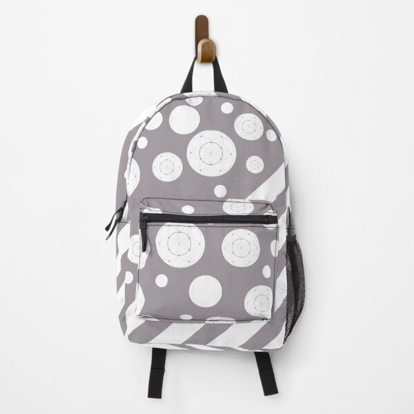 Item preview, White Dots and Stripes with Seed of Life on a light mauve background designed and sold by squishyrainbow.