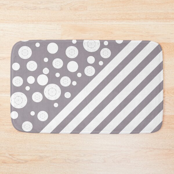 Item preview, White Dots and Stripes with Seed of Life on a light mauve background designed and sold by squishyrainbow.