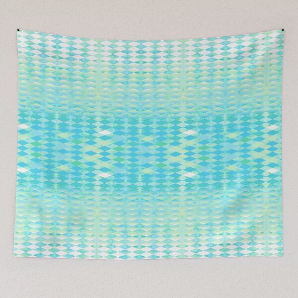 Item preview, Aqua Watercolor With Ombre Harlequin Pattern designed and sold by Kscarritt.