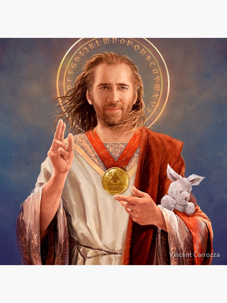 Saint Nicolas of Cage - Nic Cage Original Religious Painting by 6amCrisis