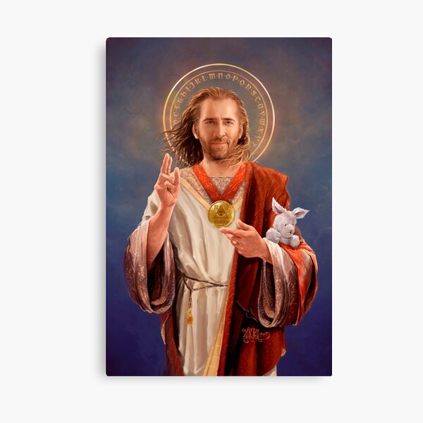 Saint Nicolas of Cage - Nic Cage Original Religious Painting Canvas Print