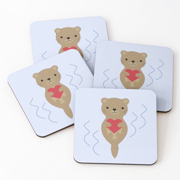 Item preview, Cute Otter Hugging a Red Heart designed and sold by Hedgie Designs.
