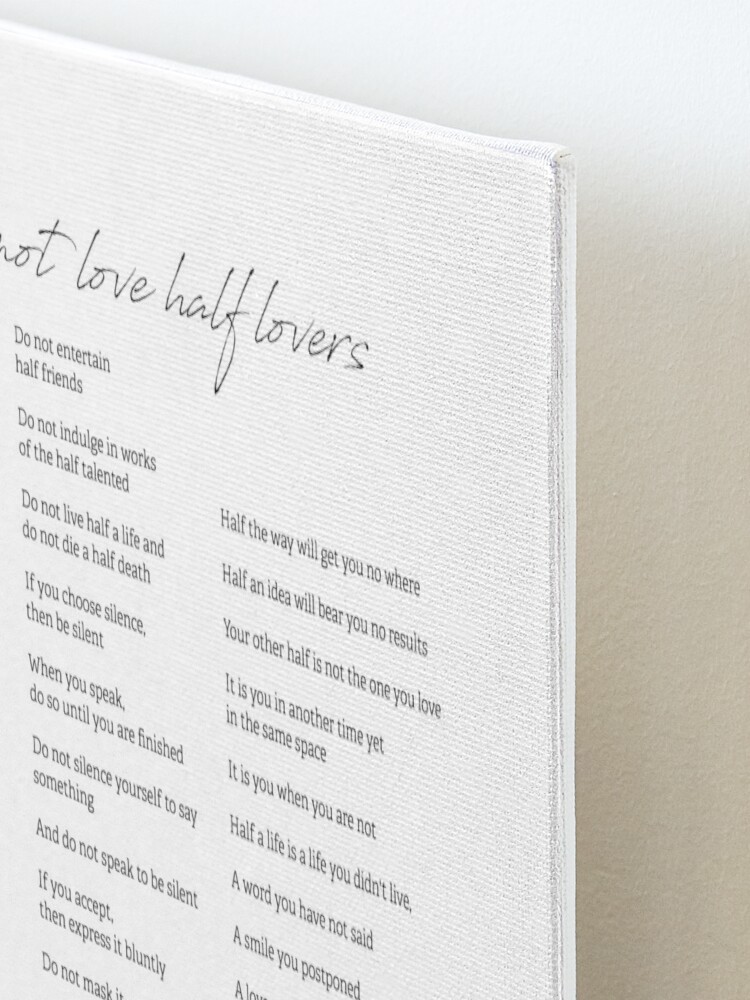  Do Not Love Half Lovers By Kahlil Gibran Poem Poster