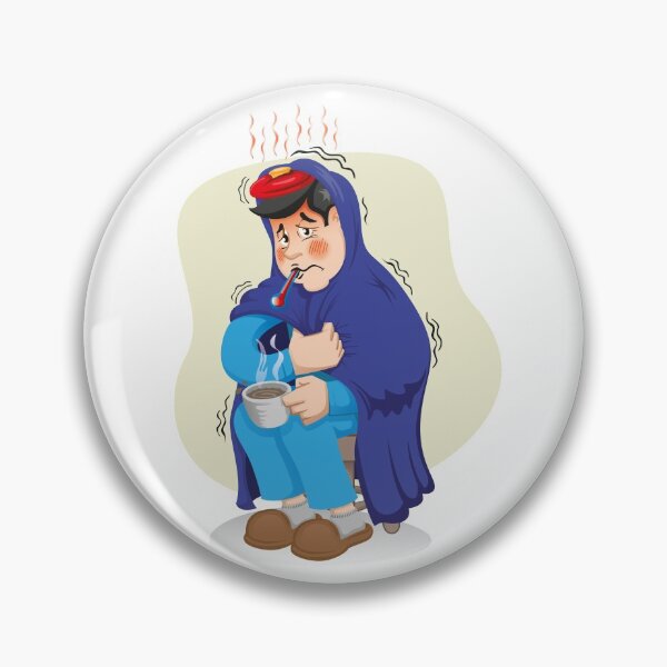 Item preview, Mascot person sick man, with high fever, chills, shaking, symptoms. Ideal for informational and institutional related to medicine designed and sold by LucianoCosmo.